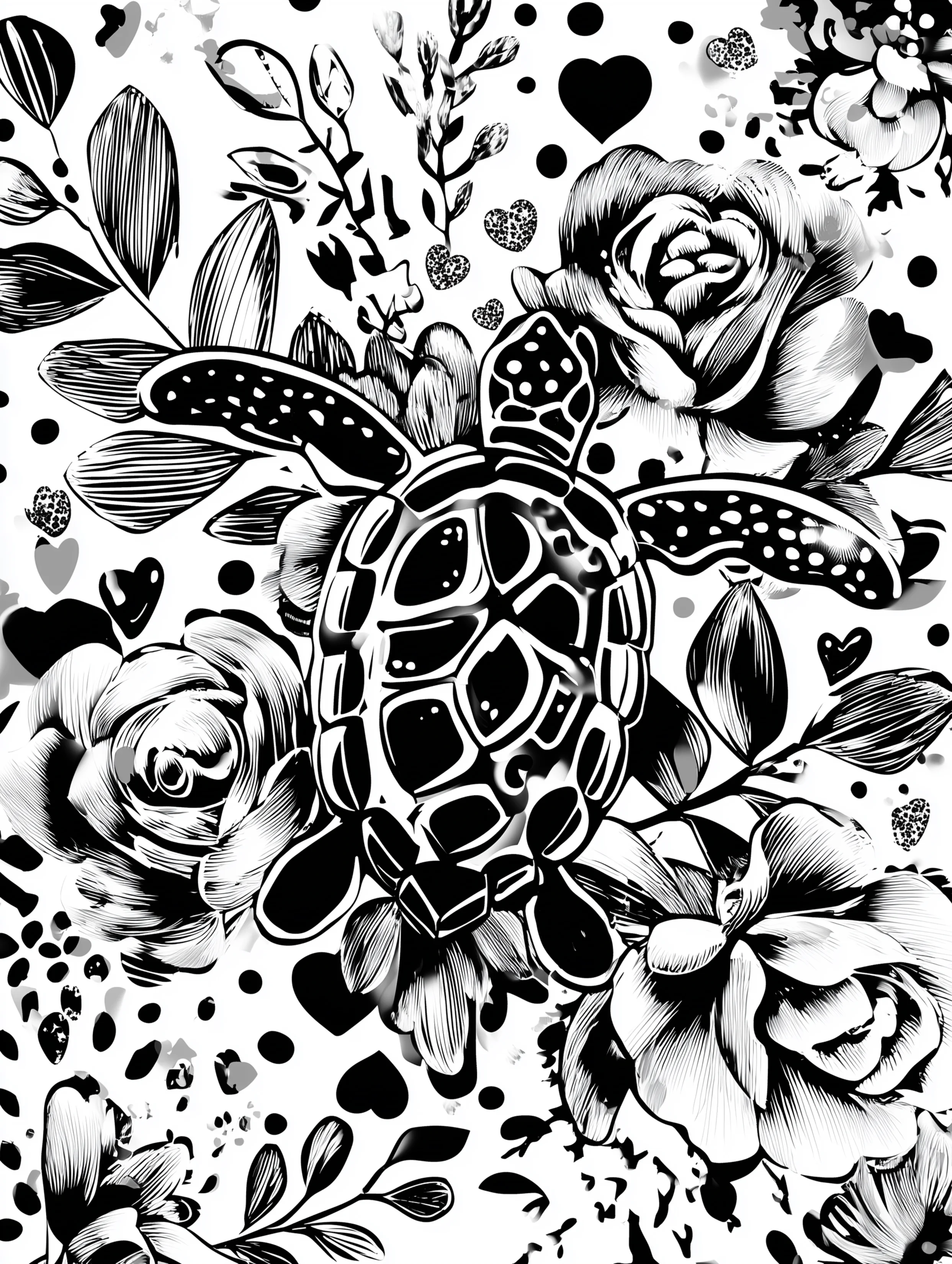Free printable underwater coloring page for adults featuring a pretty sea turtle